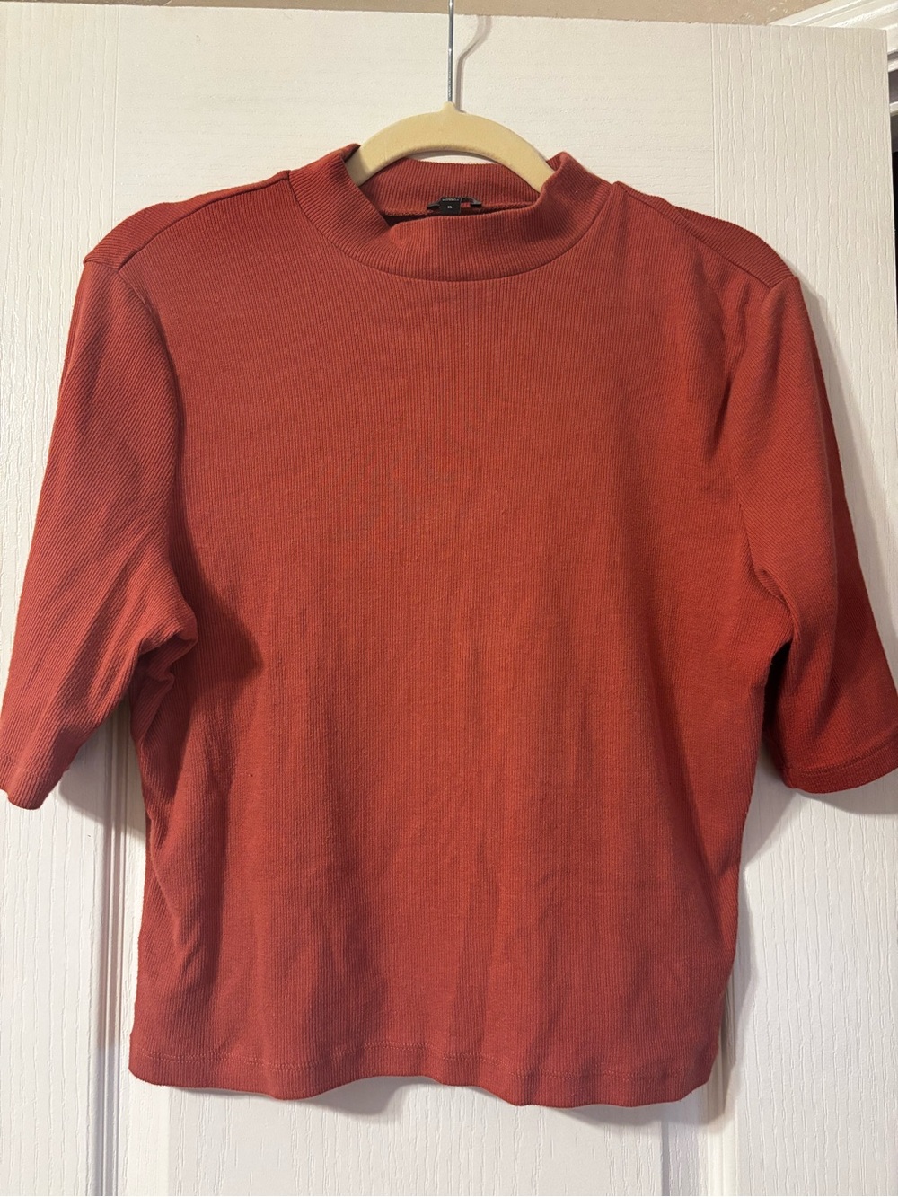 Express Women's Short-Sleeve Ribbed Mock-Neck Top
